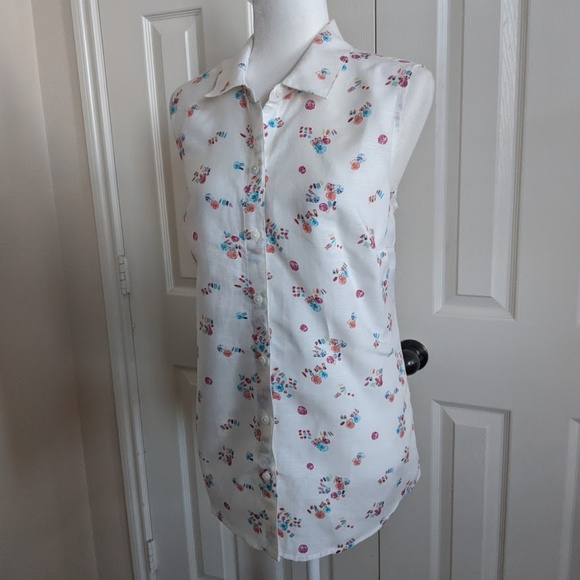 Croft & Barrow Women's White Beach Pattern Top M - Picture 2 of 6